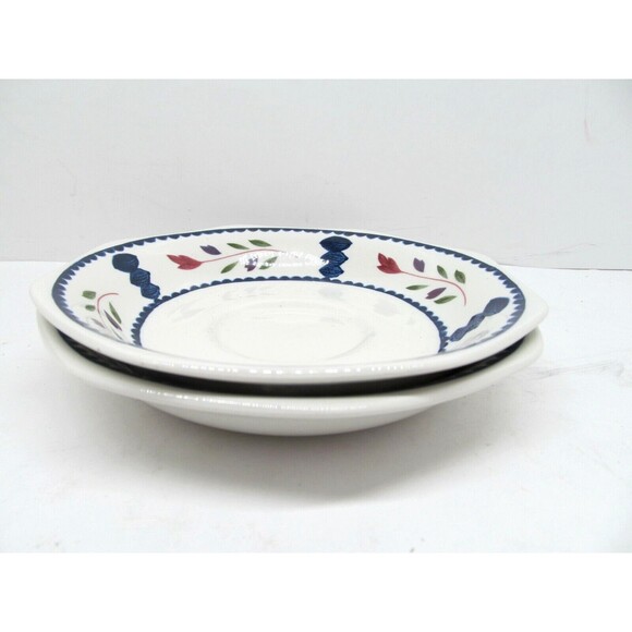 Adams Lancaster Breakfast Soup Cream Saucer Set Of 2~   6 1/4" - Picture 8 of 8